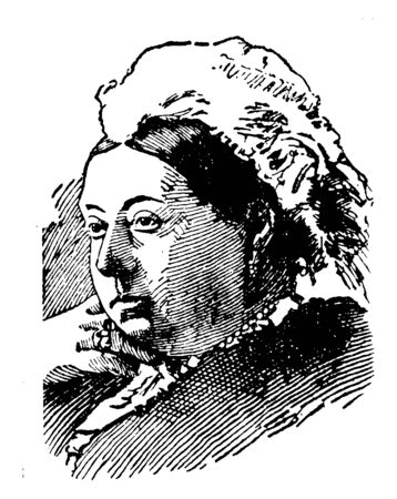 Queen Victoria of England, 1819-1901, she was the queen of England from 1837 to 1901, vintage line drawing or engraving illustrationのイラスト素材