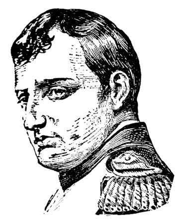 Napoleon, 1769-1821, he was a French military and political leader, emperor of the French and king of Italy, vintage line drawing or engraving illustrationのイラスト素材