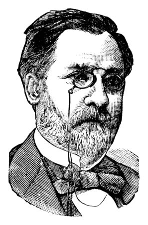 Louis Pasteur, 1822-1895, he was a French biologist, microbiologist and chemist, vintage line drawing or engraving illustrationのイラスト素材