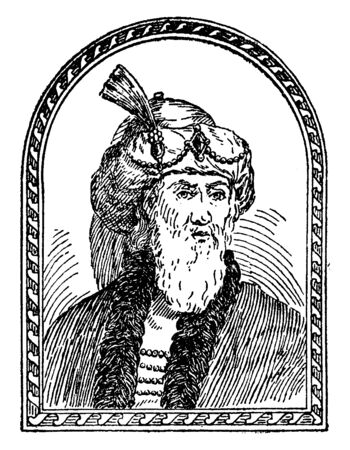 Flavius Josephus, he was a first century Romano-Jewish scholar, historian and hagiographer, vintage line drawing or engraving illustrationのイラスト素材
