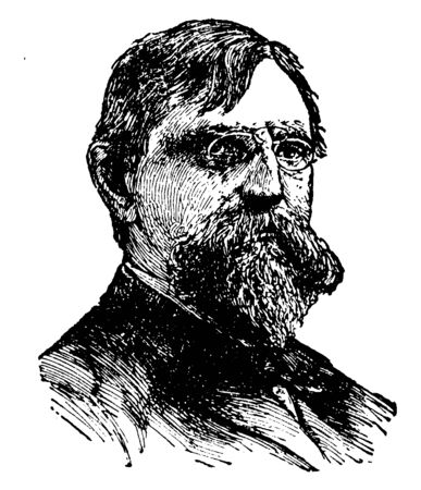 Lewis Wallace, 1827-1905, he was an American lawyer, union general, governor of the New Mexico Territory, politician, and author, vintage line drawing or engraving illustrationのイラスト素材
