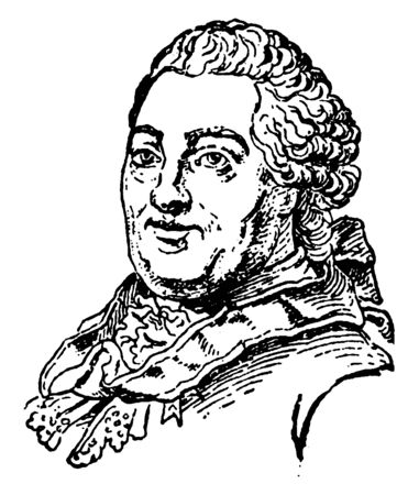 Christian Felix Weisse, 1726-1804, he was a German writer and pedagogue, vintage line drawing or engraving illustrationのイラスト素材