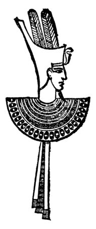 There is a man in the image who has wearing a crown on his head and he is connected to the wings, vintage line drawing or engraving illustration.のイラスト素材