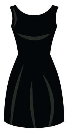 Black dress, illustration, vector on white background.のイラスト素材