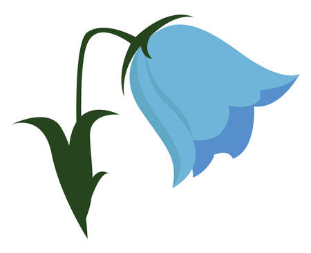 Blue flower, illustration, vector on white background.のイラスト素材