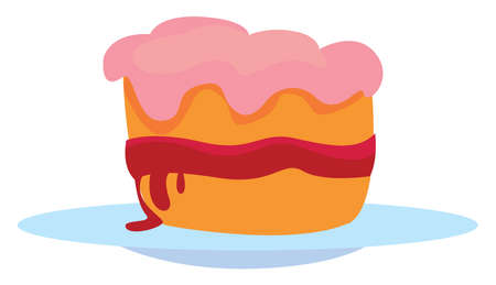 Sweet cake, illustration, vector on white background.のイラスト素材