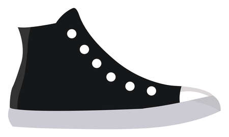 Black sneakers, illustration, vector on white background.のイラスト素材