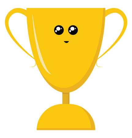 Trophy, illustration, vector on white background.のイラスト素材