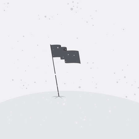 Flag in the snow, illustration, vector on white background.のイラスト素材