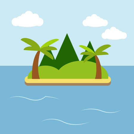 Island, illustration, vector on white background.のイラスト素材