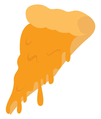 Cheese pizza, illustration, vector on white background.のイラスト素材