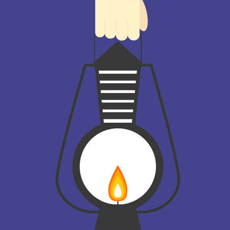 Fire lamp, illustration, vector on white background.のイラスト素材