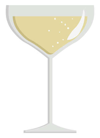 Small glass of champagne, illustration, vector on white background.のイラスト素材