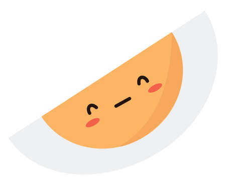 Cute boiled egg, illustration, vector on white background.のイラスト素材