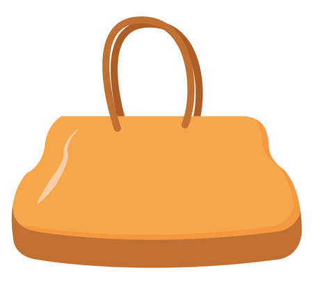 Yellow bag, illustration, vector on white background.のイラスト素材