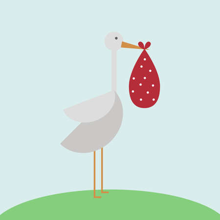 Stork bird, illustration, vector on white background.のイラスト素材
