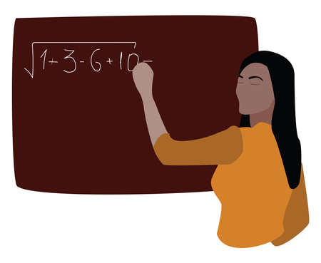 Math teacher, illustration, vector on white background.のイラスト素材