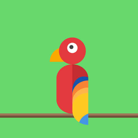 Red parrot, illustration, vector on white background.のイラスト素材