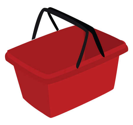 Plastic food basket, illustration, vector on white background.のイラスト素材