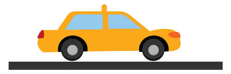 Taxi car, illustration, vector on white background.のイラスト素材