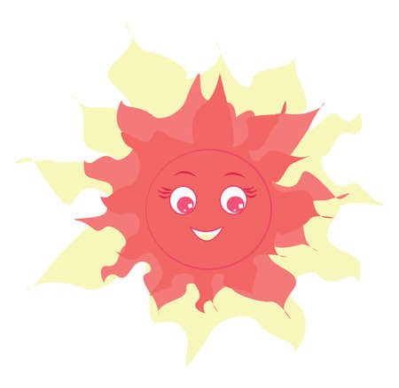 Red sun, illustration, vector on white background.のイラスト素材