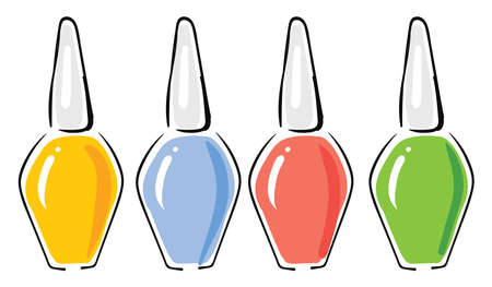 Multicolor nail polish, illustration, vector on white background.のイラスト素材