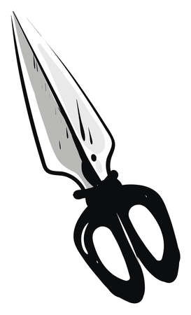 Black scissors, illustration, vector on white background.のイラスト素材