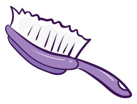 Purple hairbrush, illustration, vector on white background.のイラスト素材