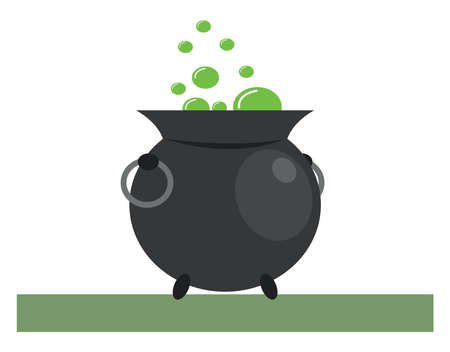 Pot with poison, illustration, vector on white background.のイラスト素材