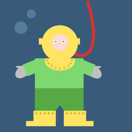 Aqualung, illustration, vector on white background.のイラスト素材