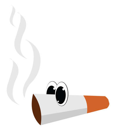 Cigarette, illustration, vector on white background.のイラスト素材