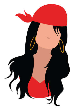 Gypsy, illustration, vector on white background.のイラスト素材