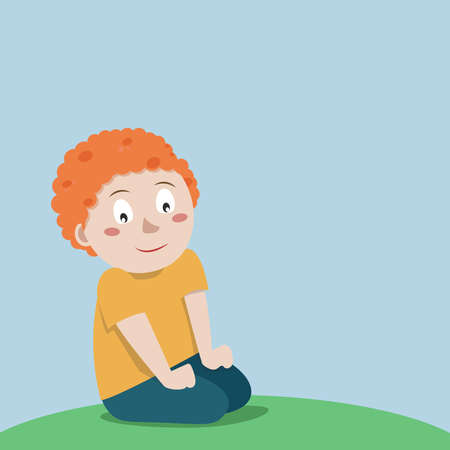Happy kid, illustration, vector on white background.のイラスト素材