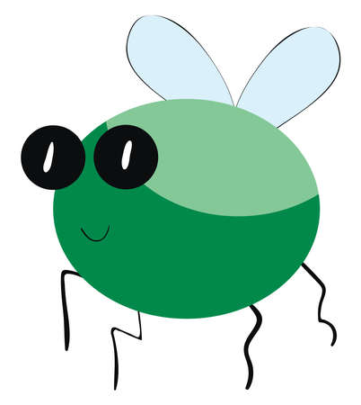 Green bug, illustration, vector on white background.のイラスト素材