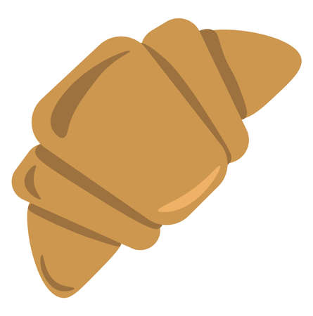 Croissant fresh, illustration, vector on white background.のイラスト素材