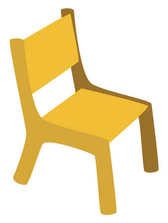 Yellow chair, illustration, vector on white background.のイラスト素材