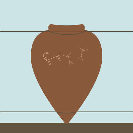 Brown pot, illustrationのイラスト素材