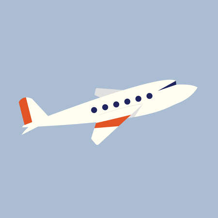 Plane flying, illustrationのイラスト素材