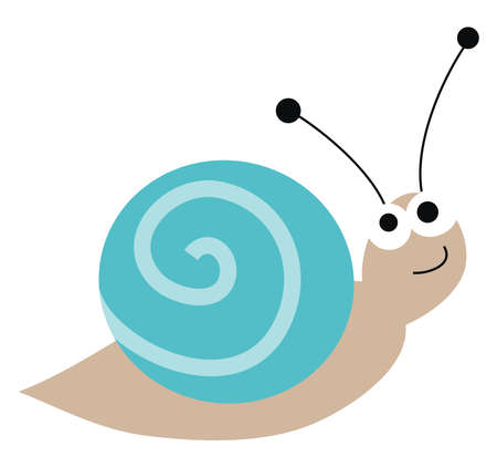 Little snail, illustration, vector on white background.のイラスト素材