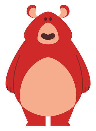 Orange bear, illustration, vector on white background.のイラスト素材