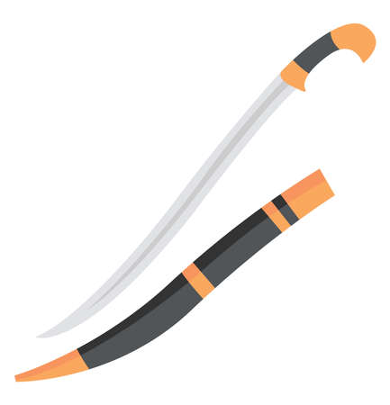 Sword, illustration, vector on white background.のイラスト素材