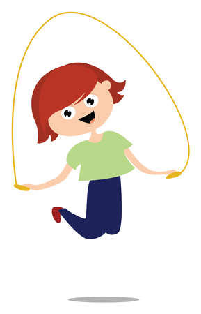 Skipping rope, illustration, vector on white background.のイラスト素材