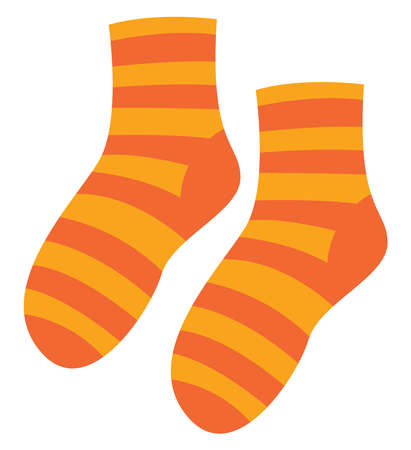 Striped socks, illustration, vector on white background.のイラスト素材