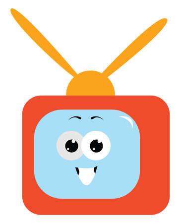 Toy tv, illustration, vector on white background.のイラスト素材