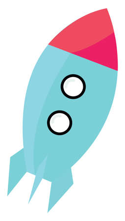 Rocket flying, illustration, vector on white background.のイラスト素材