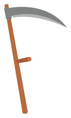 Scythe, illustration, vector on white background.のイラスト素材