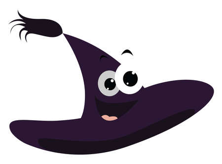 Purple hat, illustration, vector on white background.のイラスト素材
