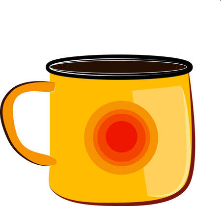 Yellow cup, illustration, vector on white background.のイラスト素材