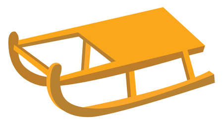 Wooden sled, illustration, vector on white background.のイラスト素材