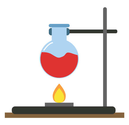 Chemistry lab, illustration, vector on white background.のイラスト素材